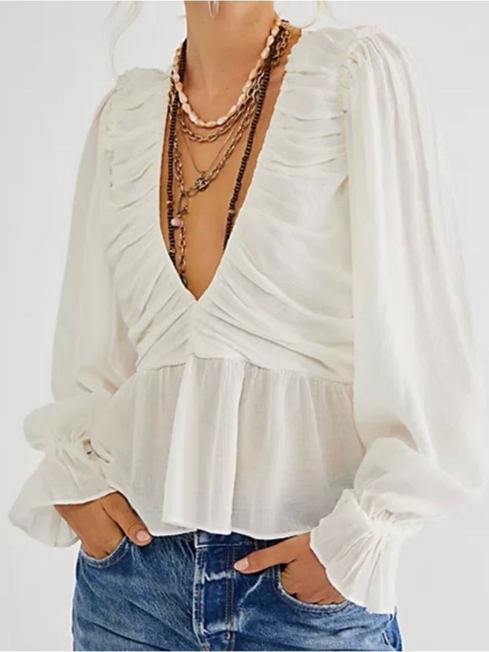 Free People Daia Puff Sleeve Top
